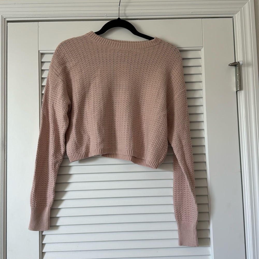 Abound pale pink cropped sweater